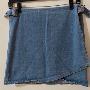 Blue Denim Wrap Skirt